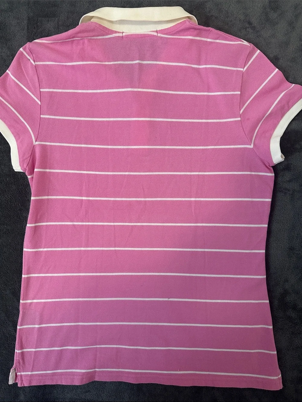 Ralph Lauren Pink and White Striped Polo Shirt Junior size